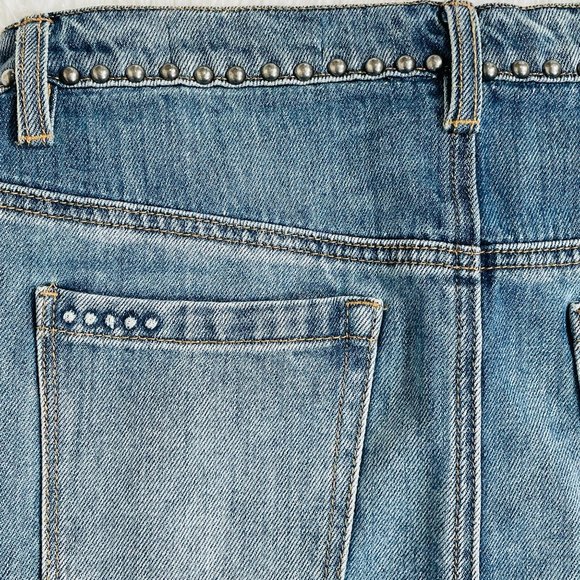 Blank NYC Silver Studded Blue Jean Skirt Size 27 - Picture 5 of 8